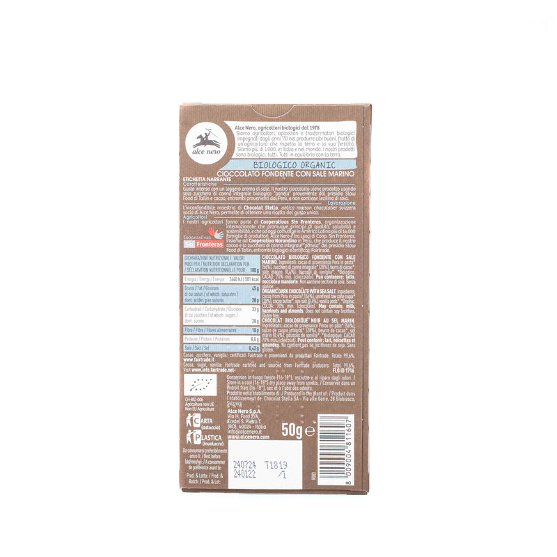 Organic Dark Chocolate with Sea Salt 50G