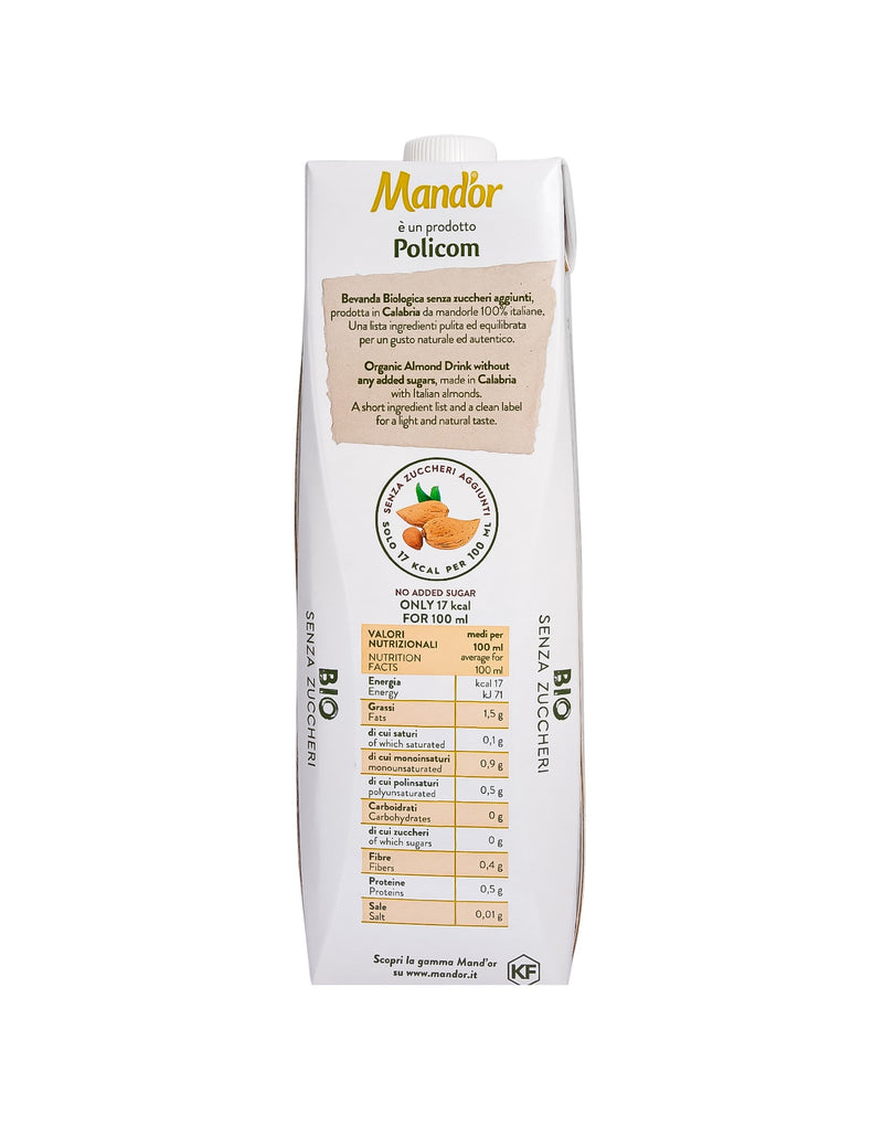 Organic Unsweetened almond milk drink 1L