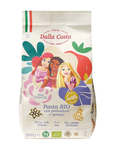Organic white wheat tomato and spinach princess pasta 300g - DALLA COSTA -