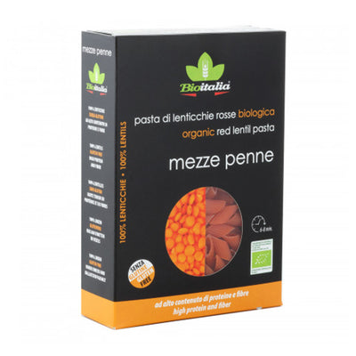 Organic Lentil Mezze Penne Pasta 250G - Bioitalia -