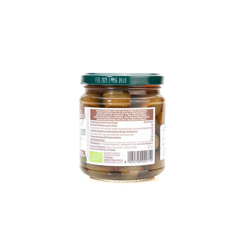 Organic Green Olives In Brine 280g