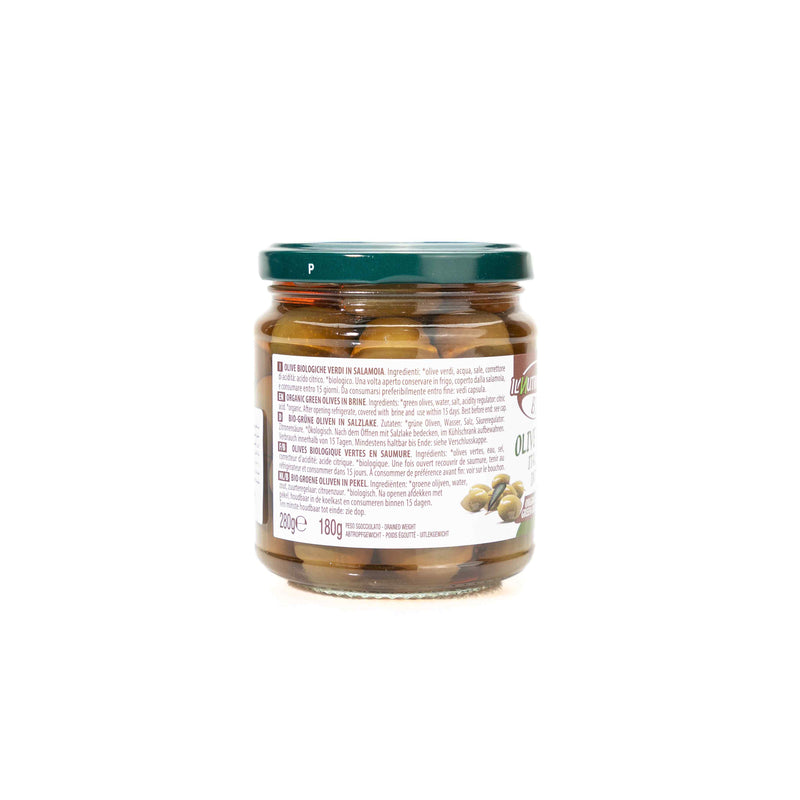 Organic Green Olives In Brine 280g