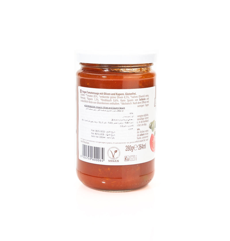 Organic Tomato Sauce with Olives Capers 280g
