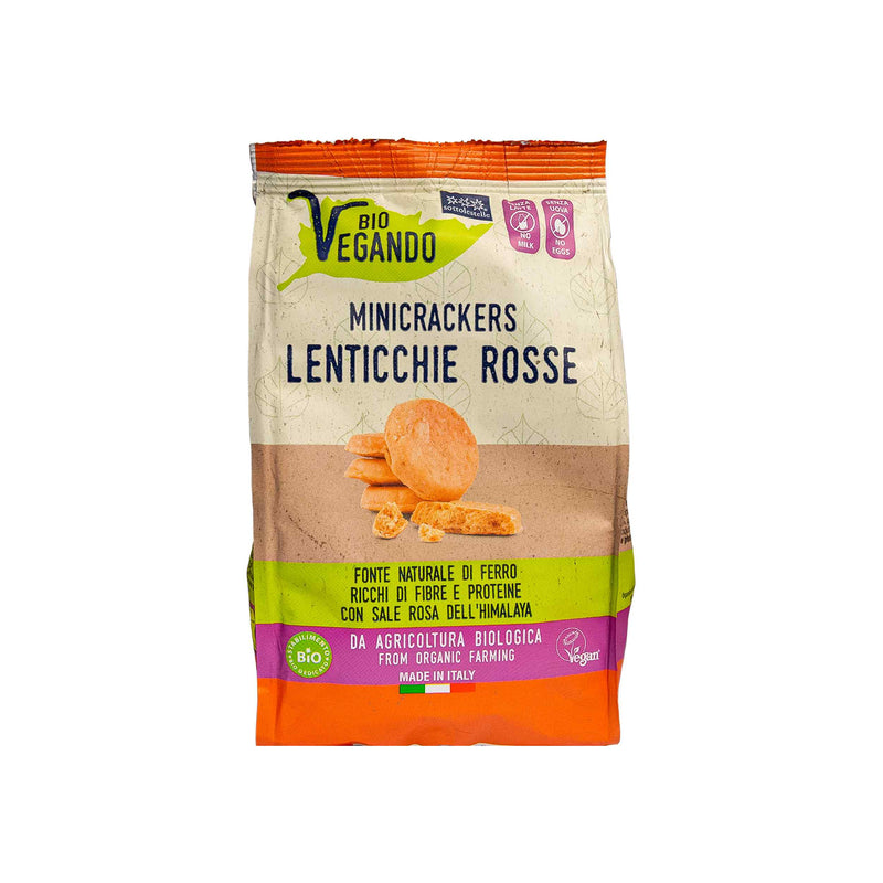 Organic Biovegando MiniCrackers Red Lentils 150g