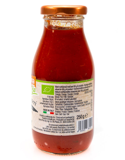 Organic Ready Made Cherry Tomato Sauce with Black Olives and Capers 250g