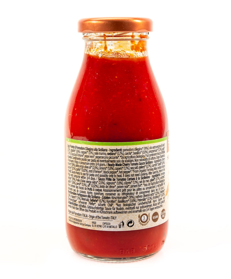 Organic Ready made Cherry Tomato Sauce Siciliana 250g