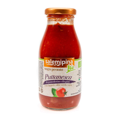 Organic Ready made Cherry Tomato Sauce Puttanesca 250g