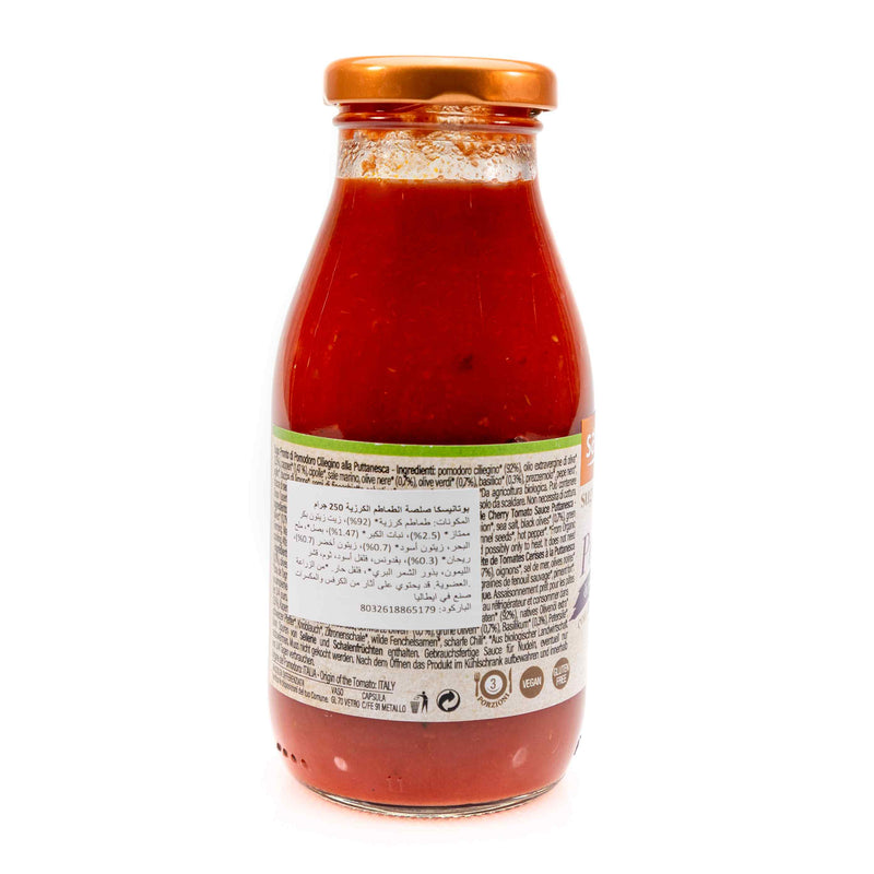 Organic Ready made Cherry Tomato Sauce Puttanesca 250g