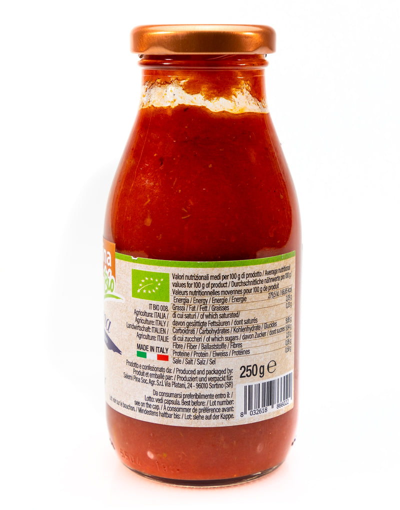 Organic Ready made Cherry Tomato Sauce Norma (Alla Norma) 250g