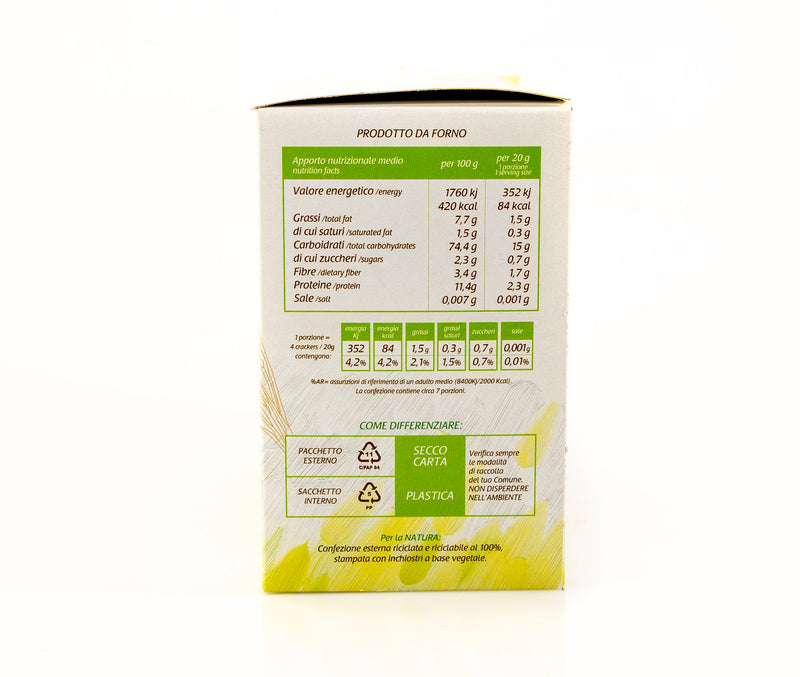 Organic Petali 100% Durum Cappelli Wheat Crackers 125g