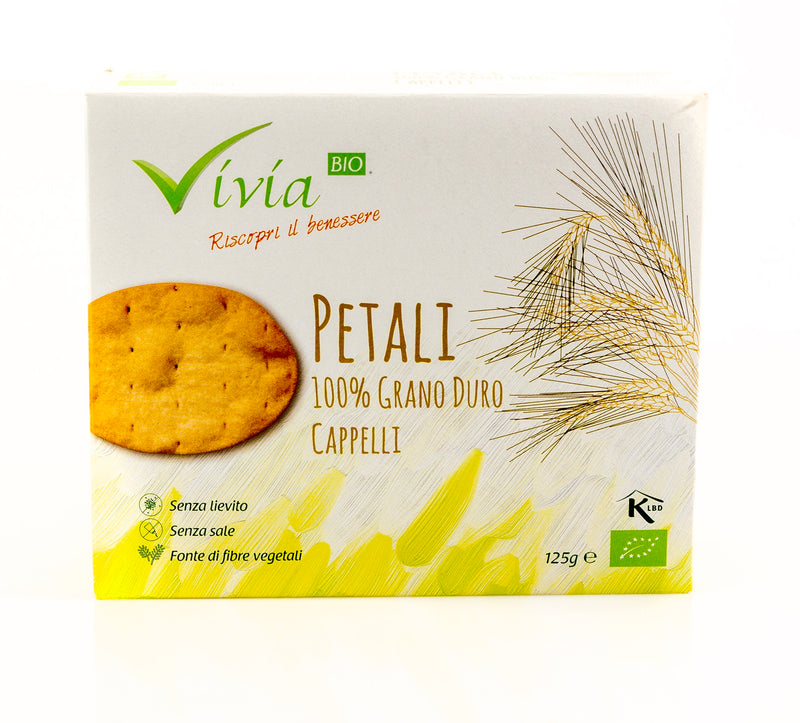 Organic Petali 100% Durum Cappelli Wheat Crackers 125g