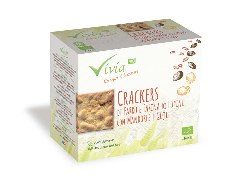 Organic Spelt and Lupin Cracker with Almond and Goji 150g