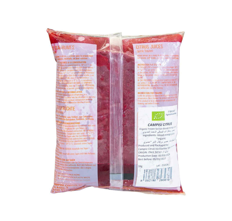 Organic Frozen Sicilian Blood Orange Juice 1kg