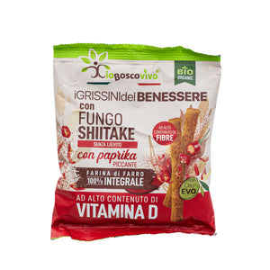 Organic Dry Grissini With Paprika And Shiitake Mushrooms 50g