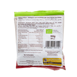 Organic Dry Grissini With Paprika And Shiitake Mushrooms 50g