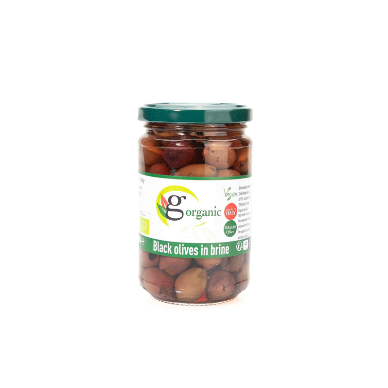 Organic Pitted Black Olives In Brine 550g