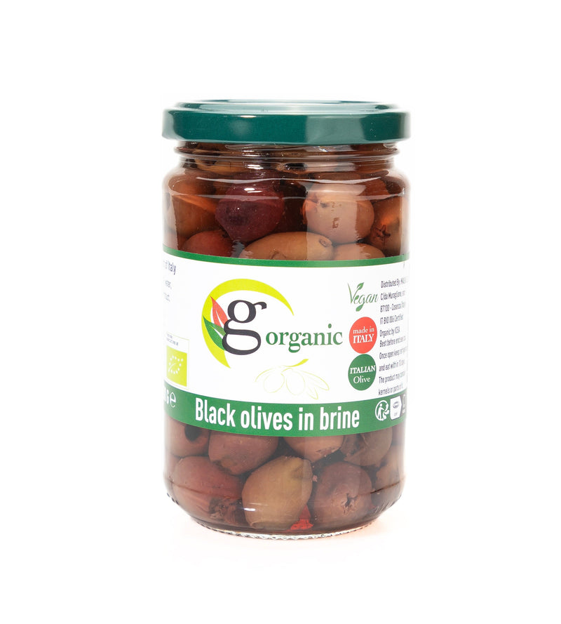 Organic Pitted Black Olives In Brine 550g - Buy 1 Get 1 Free - Gulia Food -