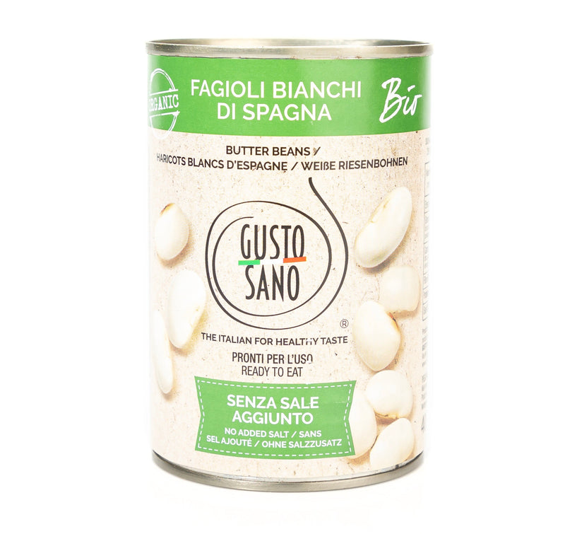Organic Butter Beans 400g - Gusto Sano -