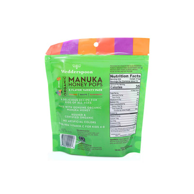 Organic Manuka Honey Pops - Variety Pack 118g