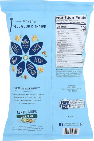 Organic Chips Lentil Jalapeno 12X103G