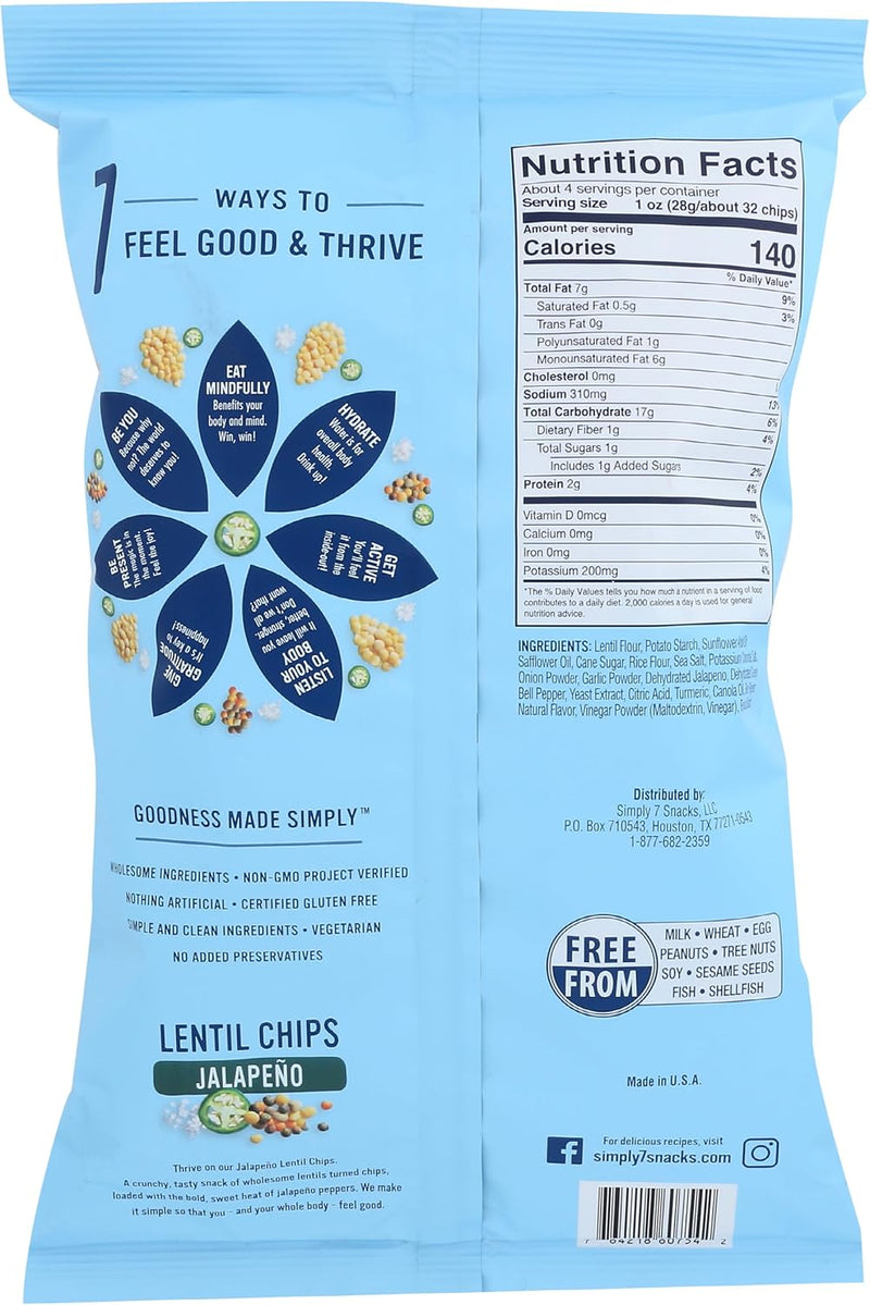 Organic Chips Lentil Jalapeno 12X103G