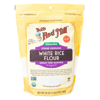 Organic Stone ground White Rice Flour 24 Oz
