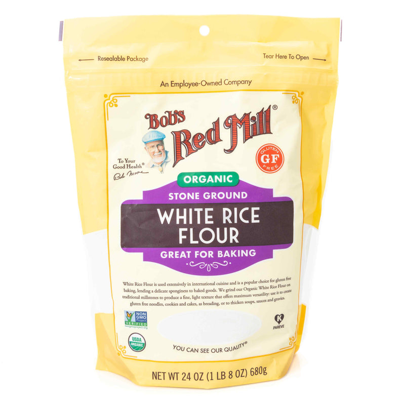 Organic Stone ground White Rice Flour 24 Oz