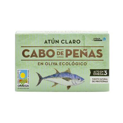 Organic Light Meat Tuna in Extra Virgin Olive Oil 111g front view
