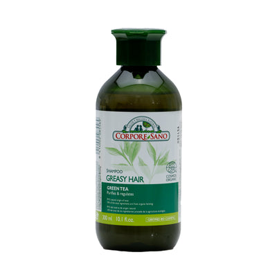 Organic Shampoo Greasy Hair Green Tea 300ml image 1
