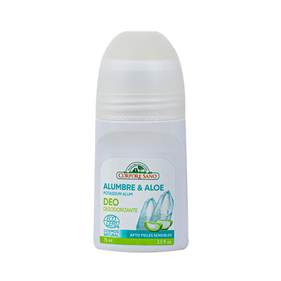 Organic Deo Rollon With Alumbre & Aloe 75ml image 1