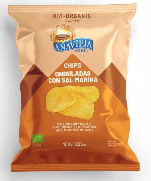 Organic Potato Chips Riffled Cut 100G - ANAVIEJA -