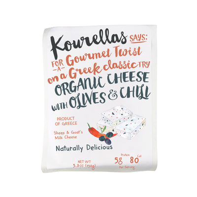 Organic Olives & Chilli Cheese 150G - Kourellas -