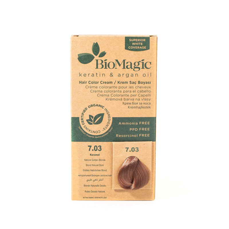 Organic Hair Color Cream 7/03 Natural Golden Blonde 60ml