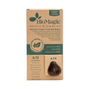Organic Hair Color Cream 6/72 Dark Beige Blonde 60ml image 1