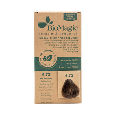 Organic Hair Color Cream 6/72 Dark Beige Blonde 60ml image 1