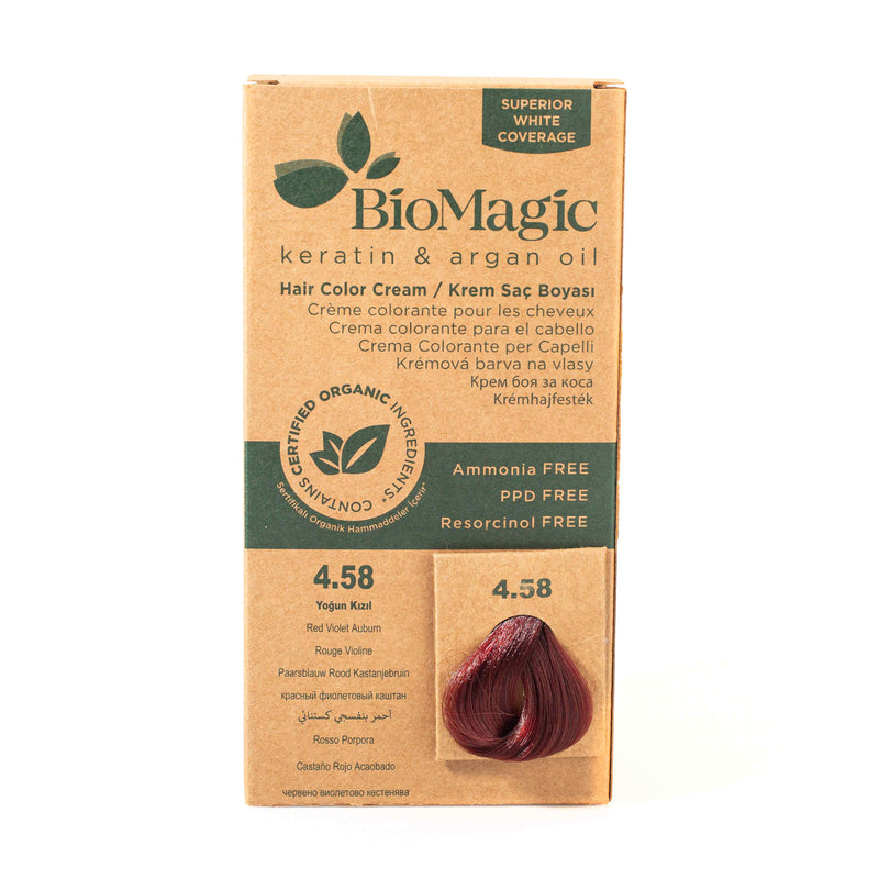 Organic Hair Color Cream 4/58 Red Violet 60ml