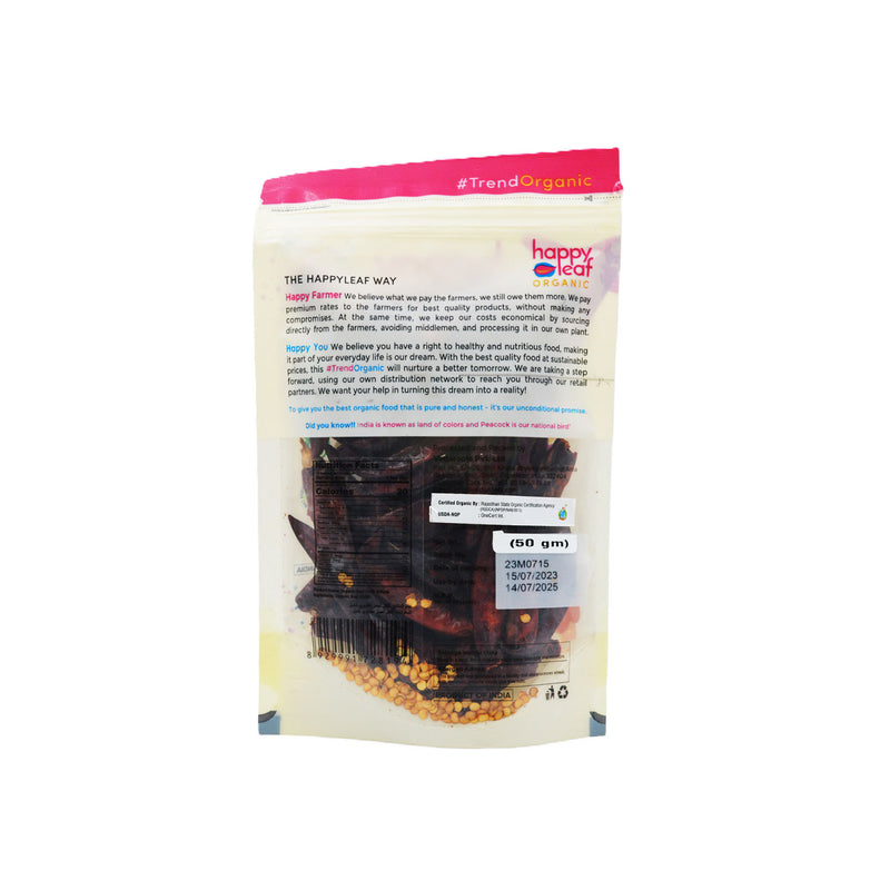 Organic Red Chillies Whole 50G