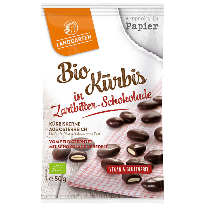 Organic Pumpkin Seeds in Dark Chocolate 50g