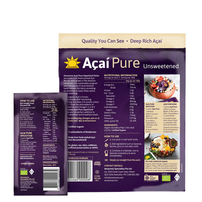 Organic Acai Pure Unsweetend 4X100g