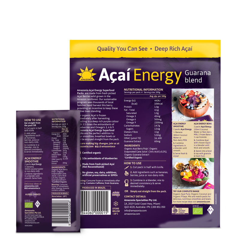 Organic Acai Energy 4X100g