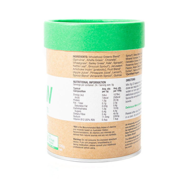 Organic Raw Prebiotic greens 120g