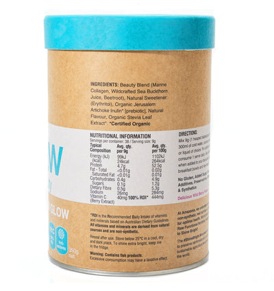 Organic Raw Collagen Glow Wild Berry 350g