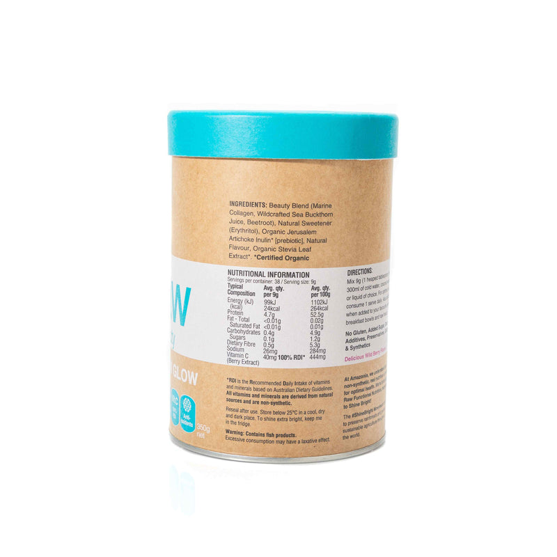 Organic Raw Collagen Glow Wild Berry 350g