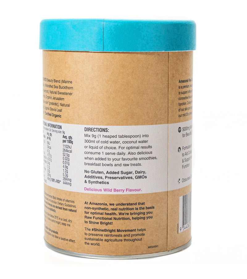 Organic Raw Collagen Glow Wild Berry 350g