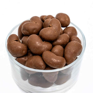 Organic Cashew nuts coated with milk chocolate 100g