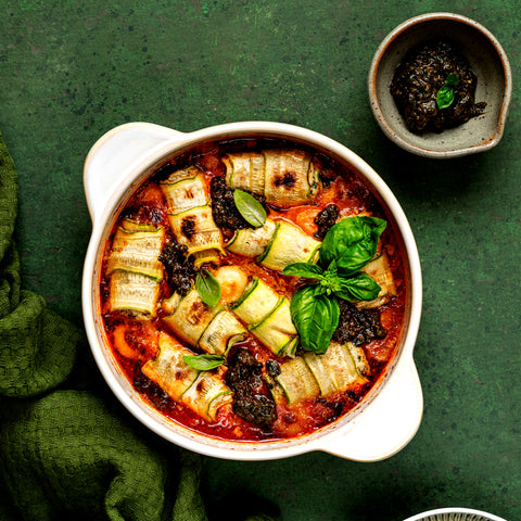 لفائف الكوسة الإيطالية المحشوة بالجبن الكريمي