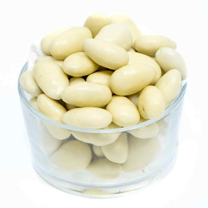 Organic VERT - Roasted almonds coated in green lemon-flavoured white chocolate 100g