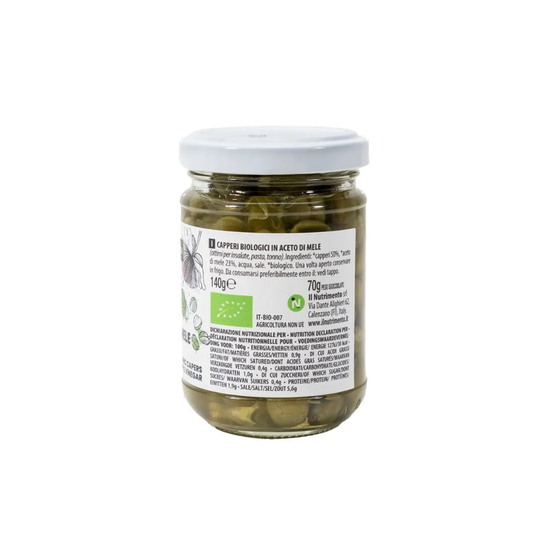 Organic Capers In Vinegar 140ml