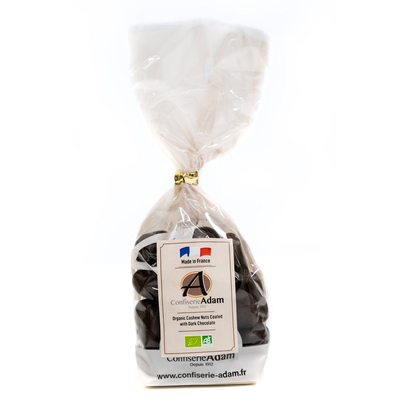 Organic Cashew nuts coated with dark chocolate