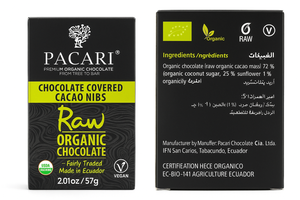 Organic Chocolate Coated with Cocoa Nibs 57G